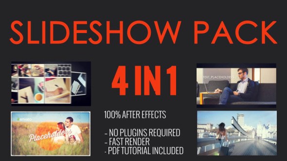 Videohive SlideShow Pack 4 in 1 Video Displays template preview
