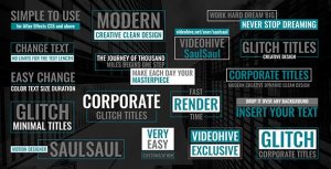 Glitch Corporate Titles Video Displays template preview