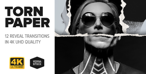 Torn Paper 4K | Reveal Transitions Pack Video Displays template preview