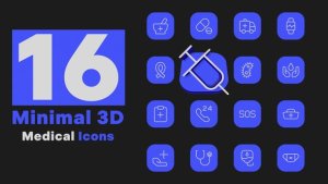 Videohive Minimal 3D - Medical Icons Elements template preview