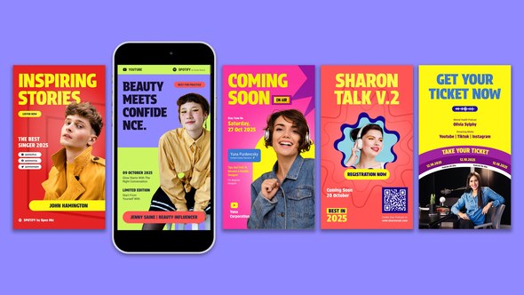 Videohive Podcast Instagram Story Openers template preview