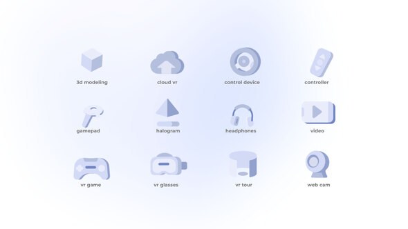 Videohive Virtual Reality - Flat Icons Elements template preview