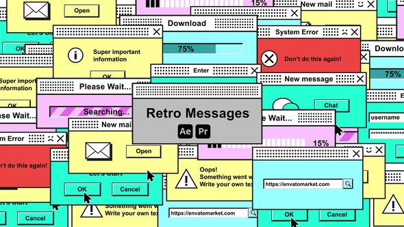 Videohive Retro Messages Elements template preview