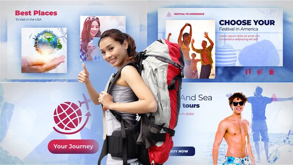 Videohive Trip and Travel Tour Firm Video Displays template preview