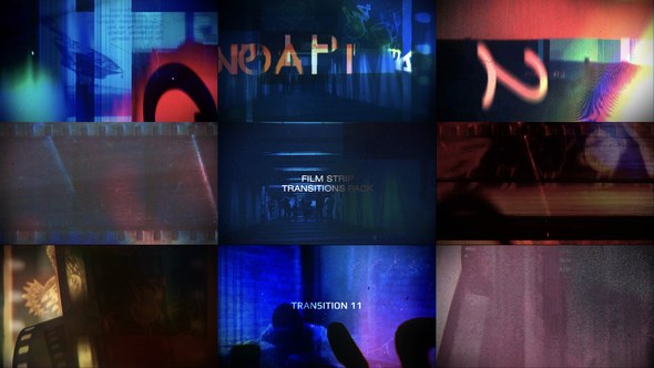 Videohive Old Film Strip Transitions Pack Elements template preview