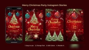 Videohive Merry Christmas Party Instagram Stories | Christmas Opener Product Promo template preview