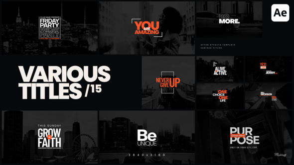 Videohive Various Titles 15 Titles template preview