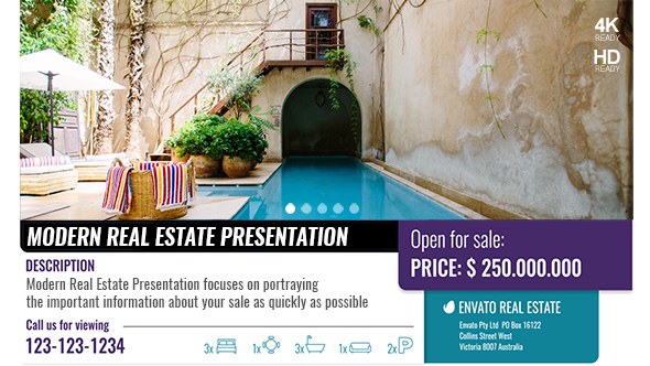 Modern Real Estate Presentation Video Displays template preview
