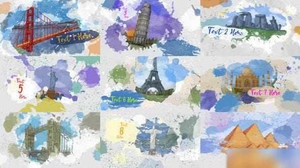 Videohive Colorful Watercolor Ink Opener Openers template preview