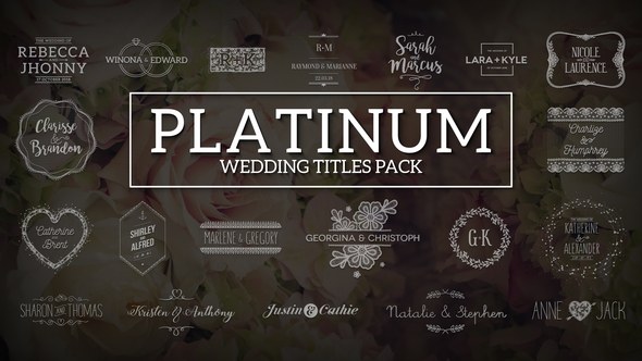 Platinum | Wedding Titles Pack Video Displays template preview