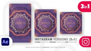 Videohive Instagram Ramadan Intro || Ramadan Opener (3 in 1) (BLUE) Ramadan template preview