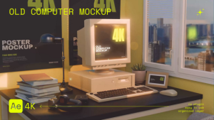 Videohive Old Computer Mockup 55795617 Product Promo template preview