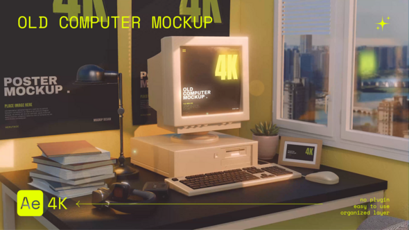 Videohive Old Computer Mockup 55795617 Product Promo template preview