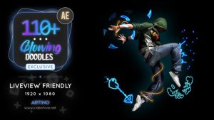 Videohive 110 Glowing Doodles Pack Elements template preview