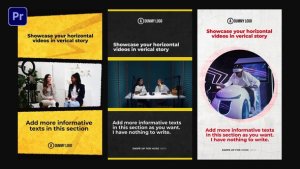 Horizontal to Vertical Video Premiere Pro template preview