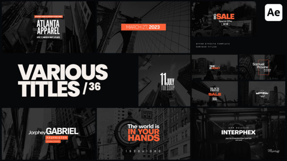 Videohive Various Titles 36 Titles template preview