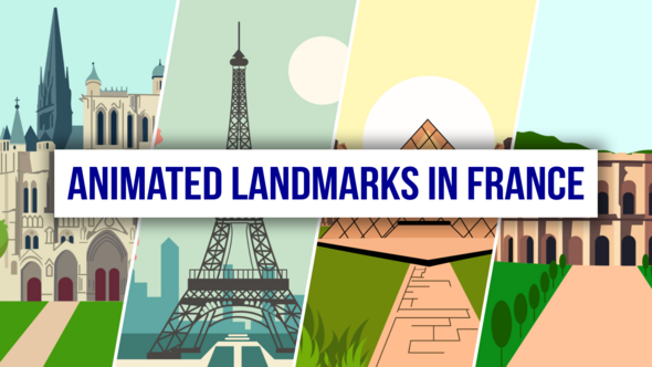 Videohive Animated Landmarks In France Infographics template preview