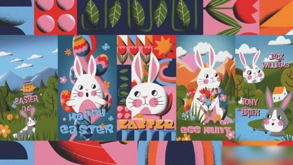 Videohive Happy Easter Stories Pack Easter template preview
