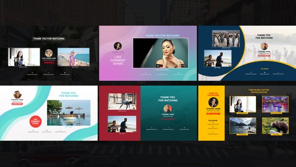 Videohive Clean Youtube End Screens 42354374 Video Displays template preview