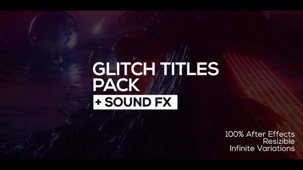 Videohive Glitch Titles + Sound FX Titles template preview