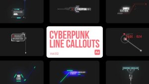 Videohive Cyberpunk Line Callouts 02 for After Effects Titles template preview