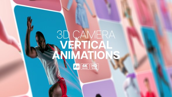 Videohive 3D Camera Vertical Animations Video Displays template preview