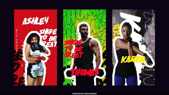 Videohive Sports Gym Stories Video Displays template preview