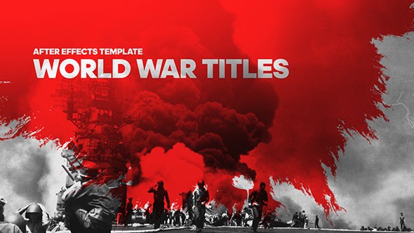 World War Cinematic Titles Video Displays template preview