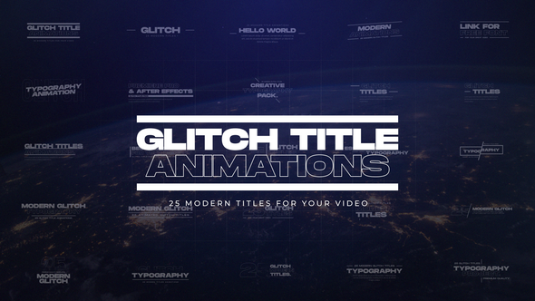 Videohive 25 Glitch Titles Titles template preview
