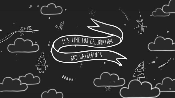 Christmas Cartoon Greeting Video Displays template preview