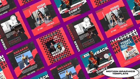 Dawn Streetwear Post | Mogrt Premiere Pro template preview