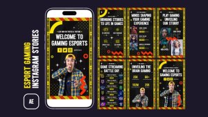 Videohive eSport Gaming Instagram Stories Broadcast-packages template preview