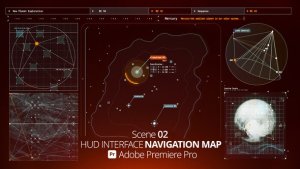 HUD Interface Navigation Map 02 Pr Premiere Pro template preview