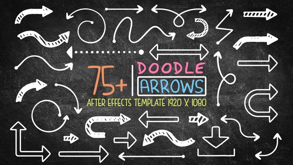 Videohive 75 Doodle Arrow Pack After Effects Elements template preview