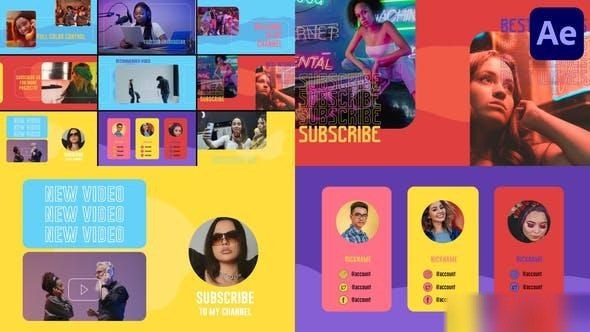 Videohive Youtube Subscribe And Endscreen Slides | After Effects Openers template preview