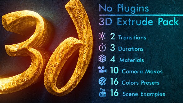 3d Gold Titles and Logo. NO PLUGINS. Video Displays template preview
