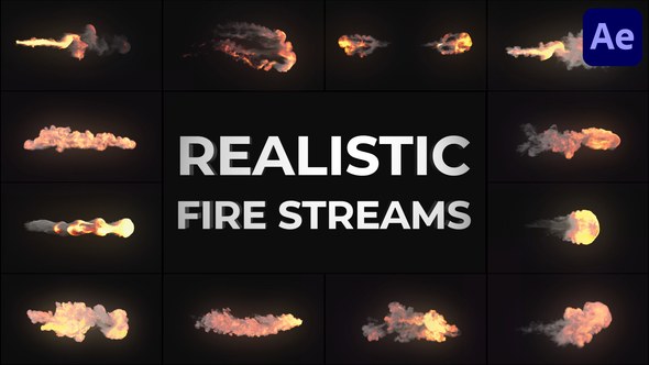 Videohive Realistic Fire Streams for After Effects Elements template preview