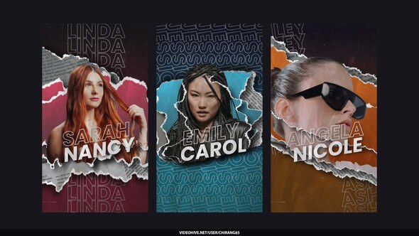Videohive Crumple Tape Paper Collage Stories Broadcast-packages template preview