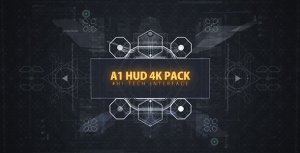 A1 HUD PACK/ Digital Interface Placeholders/ Sci-fi UI Technology/ Futuristic Iron Man Movie Screens Video Displays template preview