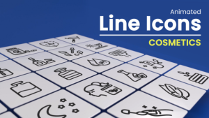 Videohive 50 Animated Cosmetics Line Icons Infographics template preview