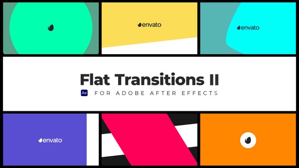 Videohive Flat Transitions II Elements template preview