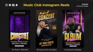 Videohive Music Club Instagram Reels 49562058 Video Displays template preview