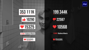 Videohive Social Media Counter  AE Infographics template preview