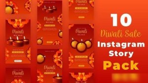 Videohive Diwali Sale Instagram Story Pack Openers template preview