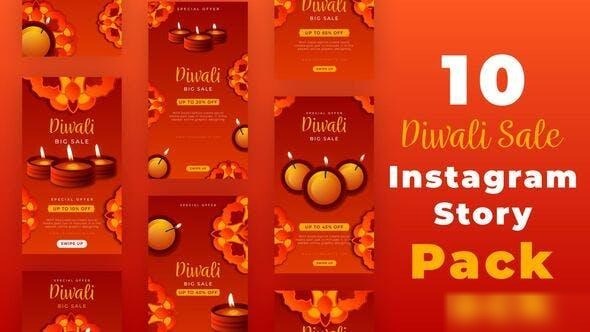Videohive Diwali Sale Instagram Story Pack Openers template preview