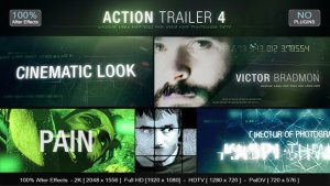 Action Trailer 4 Video Displays template preview