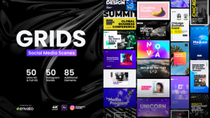 Grids - Social Media Scenes Video Displays template preview