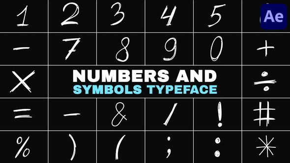 Videohive Numbers and Symbols Typeface | After Effects Elements template preview