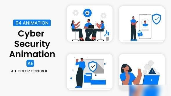 Videohive Cyber security illustration Scene Elements template preview