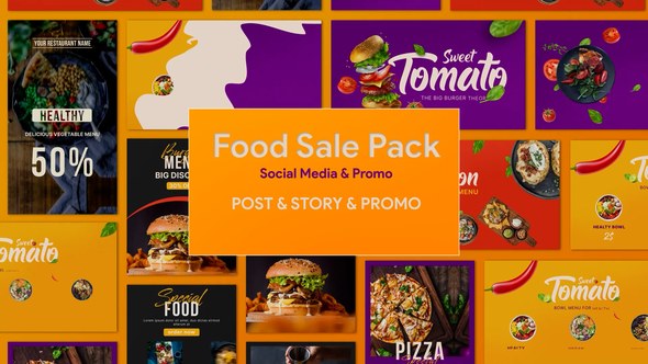 Videohive Food Sale Pack Product Promo template preview
